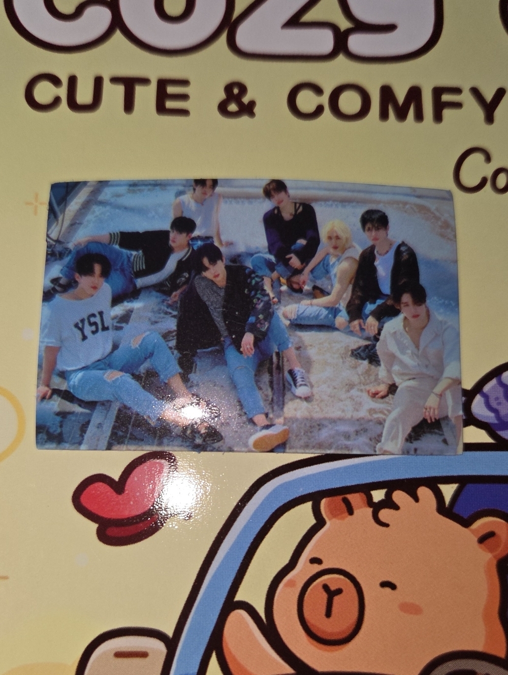 K-Pop Boy Band Photo Card Straykids Sticker- Yellow Background